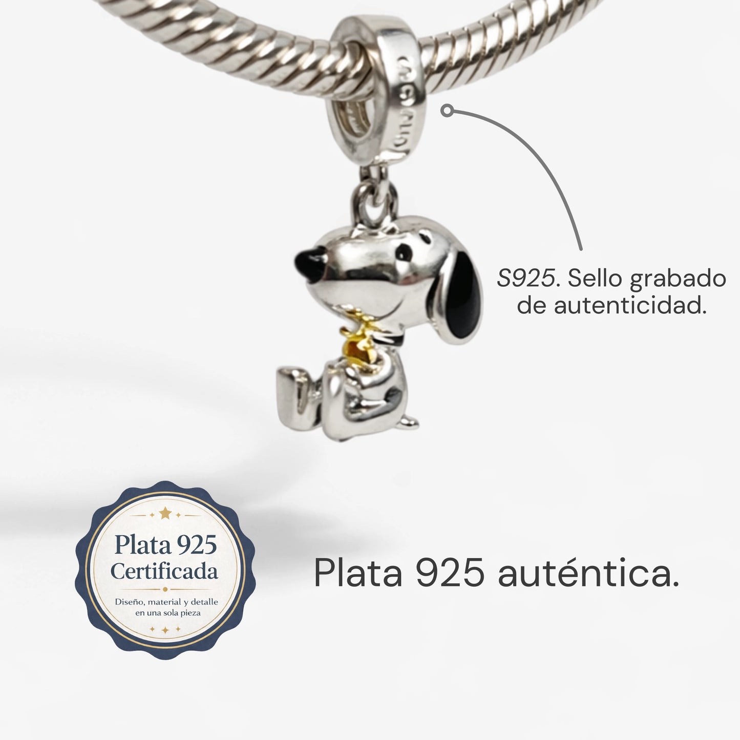 Little Keepsakes · Brazalete y charms de plata de ley 925