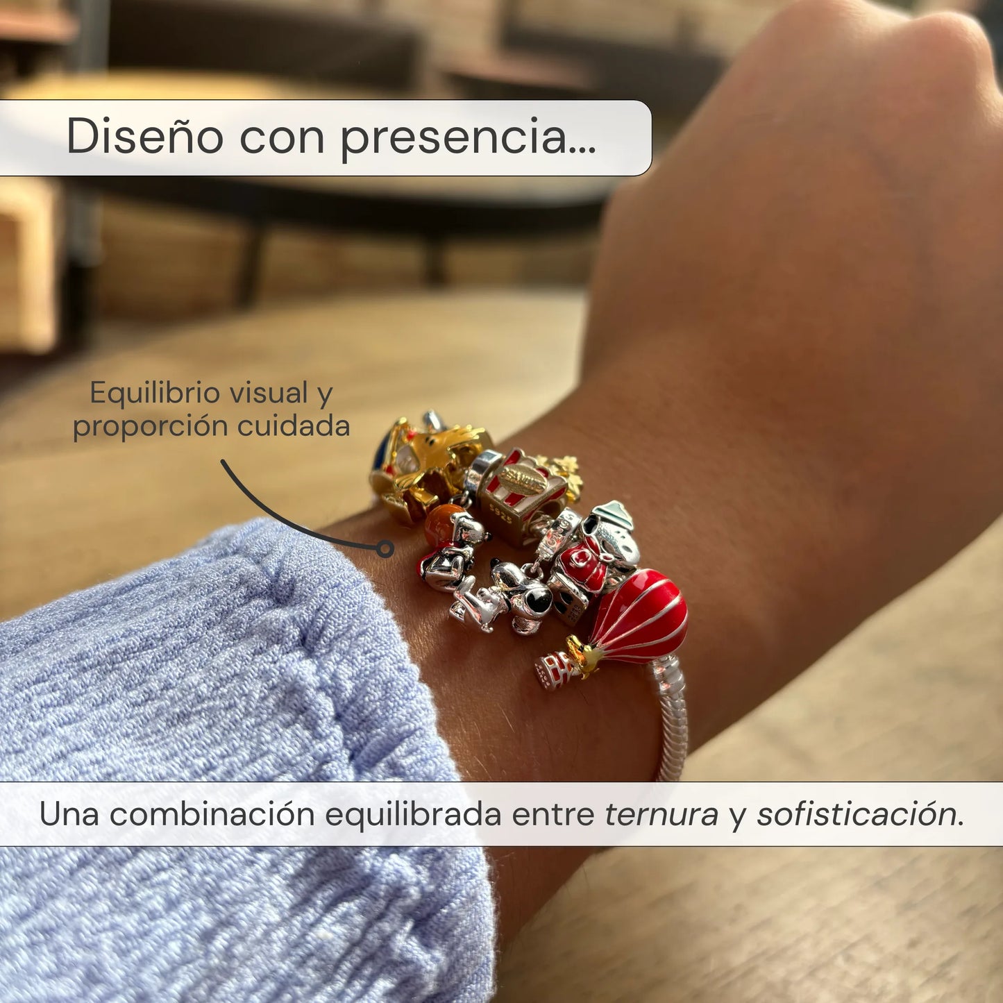 Little Keepsakes · Brazalete y charms de plata de ley 925